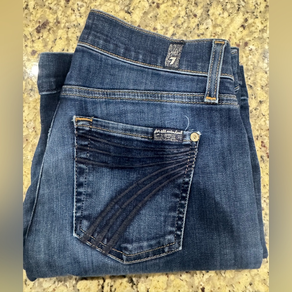 7 For All Mankind Women's Dark Blue Boot Cut Jeans